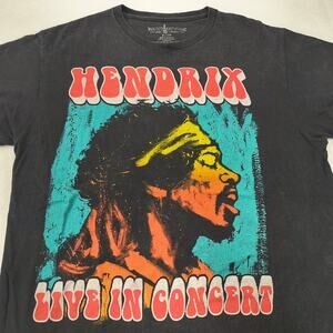 Jimi Hendrix Band Crew Neck Short Sleeve Graphic Shirt Mens Size S Black AR0009